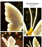 Ornement de Noël en forme de papillon lumineux 3D, pendentif suspendu pour arbre de Noël et décoration de scène