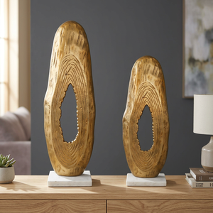 Modern Aluminum <b>Figure</b> Sculpture Handmade Abstract Art Tabletop Display Durable Eco-Friendly Jaffs Exports 2-Piece Set Living - Product Image 2