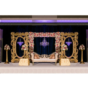 ที่สวยงามดูแต่งงานกลับแผงเวทีเวทีการแต่งงานฉากหลังเฟรมเส้นใยขั้นตอนแผงฉากหลัง - Product Image 1