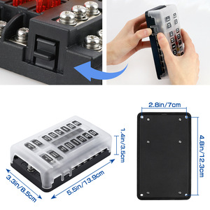 Boîte à fusibles automobile 12 voies avec bornes positives et négatives, support à vis pour voitures, camions, bateaux, yachts - Product Image 2
