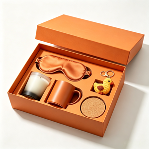 Coffret cadeau d'entreprise promotionnel personnalisé pour les employées, kit de bien-être de luxe léger avec masque pour les yeux, tasse, bougie parfumée - Product Image 1