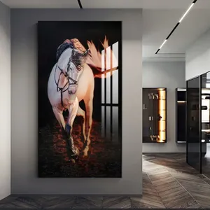 Modern Minimalist <strong>Light</strong> Luxury Atmosphere Home Decor Painting <strong>Digital</strong> Printed Oil Fine Horse Animal Wall Art <strong>Canvas</strong> - Product Image 1