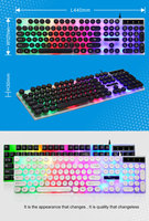 Clavier de jeu OEM d'usine avec touches rondes, clavier de jeu personnalisé 104 touches, clavier de jeu pour ordinateur de style punk, clavier de jeu filaire USB pleine taille