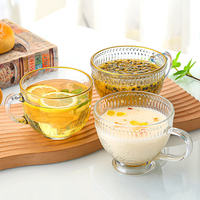 Vente en gros de tasses à café de céréales petit déjeuner tournesol vintage nordique personnalisées tasses en verre de lait