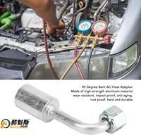 Konektor aluminium AC mobil baik 3/8in 90 derajat bengkok AC Splicer selang fitting Adaptor konektor sambungan pipa kopling