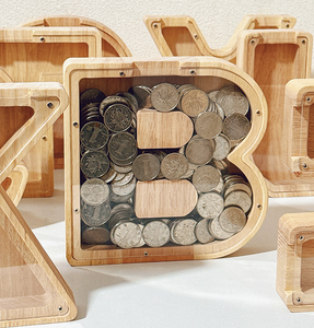 <strong>Wooden</strong> English Alphabet Piggy Bank With Engraved 26 <strong>Letters</strong> Design Customized <strong>Wooden</strong> <strong>Money</strong> Saving <strong>Box</strong> for Home Decoration - Product Image 4