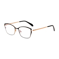 Montura Óptica Metálica Cuadrada o Circular Personalizada, Diseño Moderno con Bloques de Color, Cómoda y Unisex para Todas las Formas de Rostro