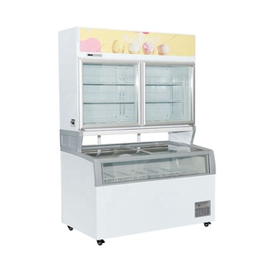 Commercial combined type glass door freezer ice cream display chiller refrigerator
