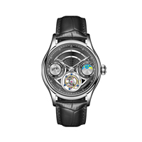 Montres mécaniques multifonctionnelles à double fuseau horaire/phases lunaires pour hommes, avec tourbillon, lumineuses et étanches, conception personnalisée OEM/ODM, nouveau design, protection des droits d'auteur