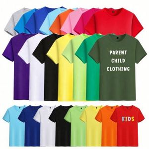 Custom Solid Knitted Casual Blank 100% Cotton Crew Neck Heavyweight 200G Soft <b>T</b>-Shirts for Adults & Kids - Product Image 2