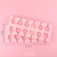 Moule à sucettes en silicone de qualité alimentaire avec logo personnalisé, motif animaux mignons, plateau à chocolat 12 cavités avec couvercle OEM ODM