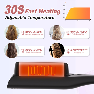 Ferro Arricciacapelli a Onde Ionico PTC di Alta Gamma 40 mm in Lega di Alluminio con Controllo della Temperatura a 5 Livelli e Display Digitale LCD - Product Image 2