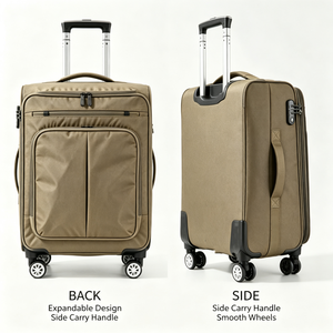 <span class=keywords><strong>Valise</strong></span> de <span class=keywords><strong>cabine</strong></span> souple OEM/ODM 20 pouces en tissu Oxford imperméable avec serrure TSA et roues pivotantes – MOQ personnalisé : 200 pièces - Product Image 3