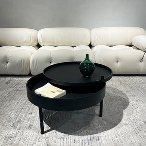 Tavolino da Caffè Nordico Minimalista Moderno Multifunzionale con Combinazione Girevole e Spazio di Archiviazione, Durevole ed Ecologico in <span class=keywords><strong>Legno</strong></span> <span class=keywords><strong>Massello</strong></span> per <span class=keywords><strong>Soggiorno</strong></span> - Product Image 4