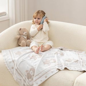 Em bé chăn, siêu sang trọng có thể đảo ngược Chenille đan trẻ mới biết đi chăn, mô hình dễ thương Vườn Ươm cũi Chăn gấu bông đan trắng - Product Image 2