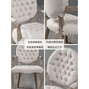 Vente en gros de chaises de salon vintage en bois PU avec dossier en cuir louis pour Restaurant d'hôtel - Product Image 6