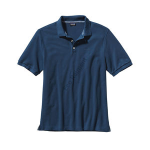 คุณภาพสูงป้องกันริ้วรอยถักนิตติ้งสำหรับผู้ชายสวมใส่สบายโลโก้ที่กำหนดเองสำหรับเสื้อยืดสมาร์ทลำลองแขนครึ่งแขนลายสีทึบปริมาณต่ำ - Product Image 1