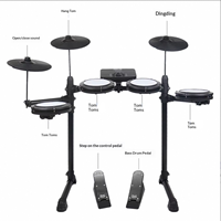 Batterie électronique professionnelle en maille, multifonction, portable, pour la pratique à domicile, les performances de jazz et l'enseignement (modèle d'usine)