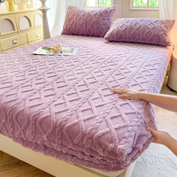 Protège-matelas épais en taffetas d'hiver, pièce unique en polaire corail, chaud et doux, pour usage domestique