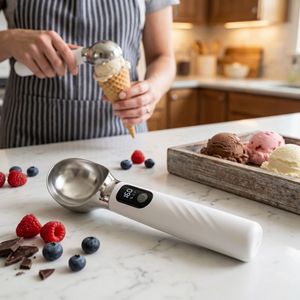 Professional Heated Ice Cream Scoop Electric Warming Scooper 3000mAh Waterproof Certified 3 Temperature Levels Fast Heating - Product Image 2
