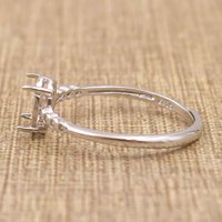 Sterling Silber 4*6/5*7/6*8/7*9/8*10/9*11/10*12mm Halbmontierter Ringrahmen, leerer Rohling, S925-Basis ohne Mittelstein für DIY-Einlage
