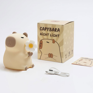 โคมไฟคาปิบาร่าน่ารัก ไฟกลางคืนซิลิโคน LED ชาร์จ USB เปลี่ยนสีได้ โคมไฟข้างเตียงเด็ก โคมไฟรูปสัตว์น่ารักสำหรับห้องเด็ก - Product Image 6