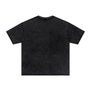 เสื้อยืดคอกลมพิมพ์ลายดิจิทัลพร้อมตัวอักษรพิมพ์ซ้อน สไตล์วินเทจและดีไซน์ขาดๆ แบบหลวมๆ แขนพับได้ - Product Image 3
