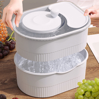 Draagbare Handmatige Fruitgroente Wasreiniger Scrubberspinner Voor Het Wassen Van Het Reinigen Van Het Scheiden Van Fruitgroenten