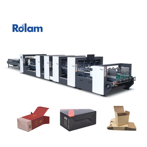 Encoladora de carpetas de bloqueo inferior preplegable automática Máquina de encolado plegable de cajas de papel corrugado - Product Image 1