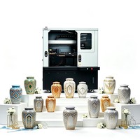 Machine d'impression UV à jet d'encre rotative à 360 degrés avec CMYK W V pour les urnes en métal, céramique, plastique, verre et autres produits cylindriques