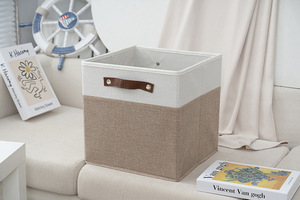 Có thể gập lại Linen hộp lưu trữ với xử lý để lưu trữ quần áo, giày dép, đồ chơi, sách và lưu trữ nhà khác - Product Image 4
