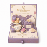 Boîte cadeau rigide 3D personnalisée en gros, style tiroir, emballage en papier pour macarons, chocolats, desserts, confiseries