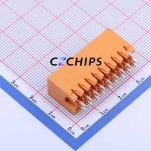 KF2EDGEVC-3.5-2*9P Plug-in Terminal Block Through hole,P=3.5mm Connector Board-to-Board / Socket - Closed 2x9P 3.5mm Orange - Product Image 2