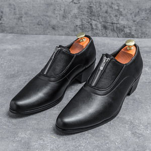 Chaussures de <span class=keywords><strong>mariage</strong></span> pour hommes en cuir PU à talon bloc, taille 37-44, à enfiler, antidérapantes, blanches - Product Image 4