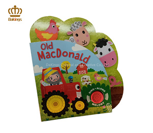 Low Price Children Animal Sound Book Voice Learning board Book with die cut shape