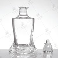 Bouteille en verre vide créative de 500Ml, 750Ml, pour liqueur, vin, Whisky, Vodka, Tequila, avec couvercle en liège, vente en gros