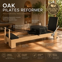 Stock local aux États-Unis : Planche de Pilates Reformer en bois de chêne, équipement professionnel de Pilates pour studio