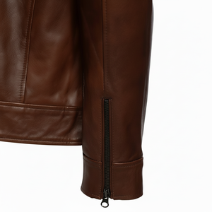 Vestes en cuir pour hommes personnalisées pour hommes-Veste en cuir de mouton véritable marron qualité d'exportation - Product Image 1