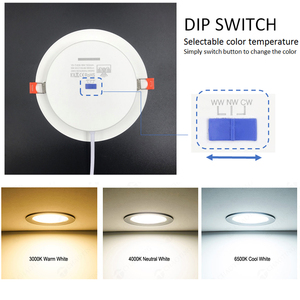 Panel de <span class=keywords><strong>Luz</strong></span> LED Empotrable en Techo, Delgado, de Plástico, con CCT Seleccionable, Regulable, de 9W/12W, 4/6 Pulgadas, Fácil Instalación, Garantía de 2 Años - Product Image 2