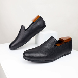 2026 Black Genuine Leather Slip-On Round Toe Solid Color Breathable Rubber Outsole All Seasons Career Dress <b>Shoes</b> Drop shipping - Product Image 1