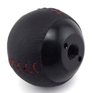 Xx Genuine Leather Aluminium Alloy Luxurious Black Red High Quality Universal Fit Portable Gear <b>Knob</b> Interior Accessory Model - Product Image 6