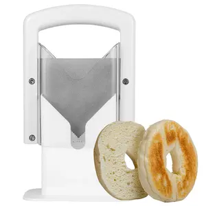 <b>Bagel</b> Cutter <b>Slicer</b> with Handle Household <b>Bagel</b> <b>Slicer</b> Stainless Steel <b>Bagel</b> Precision Cutter Reusable Bread <b>Slicer</b> Kitchen Tool - Product Image 1