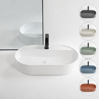Fabricant d'articles sanitaires, lavabo de salle de bain en céramique brillante, lavabo sur plan.