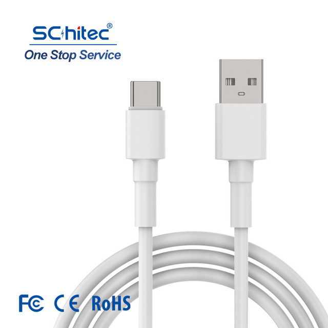 Schitec Fast Shipping 1M 3.3ft TPE Quick Charging Usb Cable Type a to C Phone Charger Cables for Phone Samsung Mobile Phone
