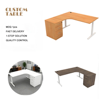Bureau de réception d'angle exécutif en bois, mobilier de bureau, ensemble de tables de jeu, bureau de travail pour manager