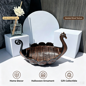 Nave Pirata Vichinga In Resina Dipinta A Mano Rubinetto WJB35 Ornamento Scrivania Scultura Decorazione Casa Miniatura Regalo Nau - Product Image 3
