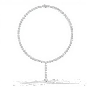 Collier Lariat en or blanc 18 carats plaqué rhodium LUSSO avec pierres latérales de 27,6 carats en diamants de laboratoire pour femmes - Product Image 1