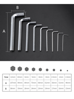 Usine en gros 1.5mm-10mm vis outils à main en acier trempé clé hexagonale Allen