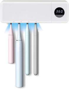 ที่วางแปรงสีฟันติดผนังสำหรับห้องน้ำ ที่ฆ่าเชื้อแปรงสีฟัน กาว 3M แข็งแรง ติดทนนาน ชาร์จได้ 5 ช่องสำหรับแปรงสีฟันทุกขนาด - Product Image 1