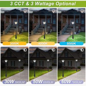 ไฟเสา LED 30W/50W/60W ปรับได้ 3CCT 100-277V สำหรับภายนอกอาคาร ใช้กับเสาไฟฟ้าเชิงพาณิชย์ - Product Image 3